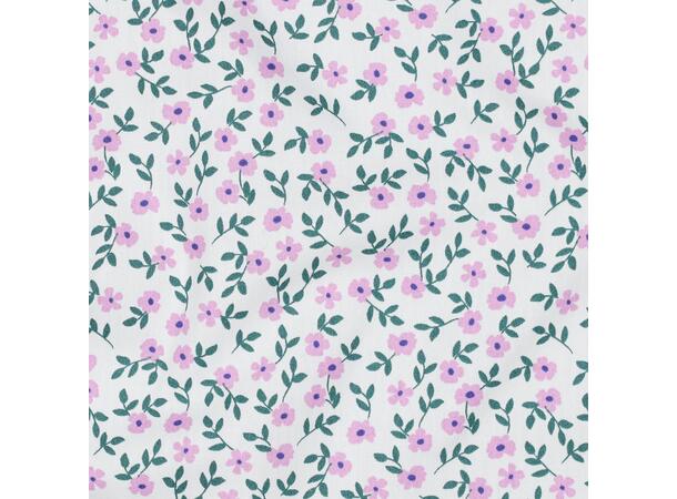 Poplin Blomster - hvit