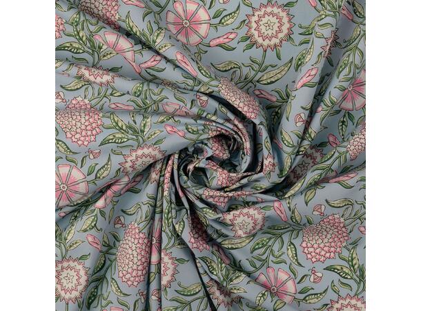 Poplin, Blomster Blomster - Indigo 