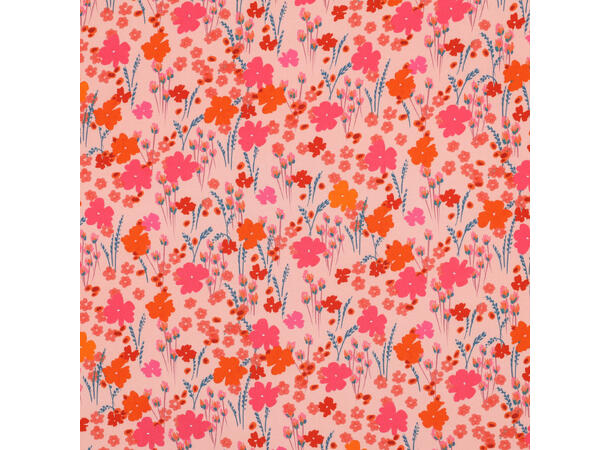 Viskose LENZING™ ECOVERO™ Blomster - fersken