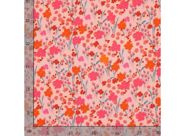 Viskose LENZING™ ECOVERO™ Blomster - fersken