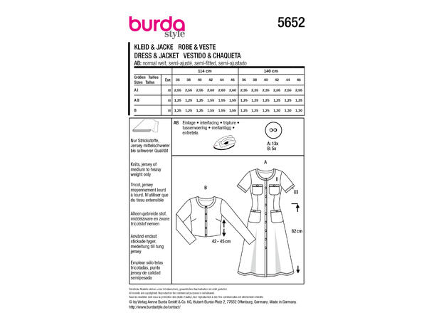 Burda 5719 - Kjole.