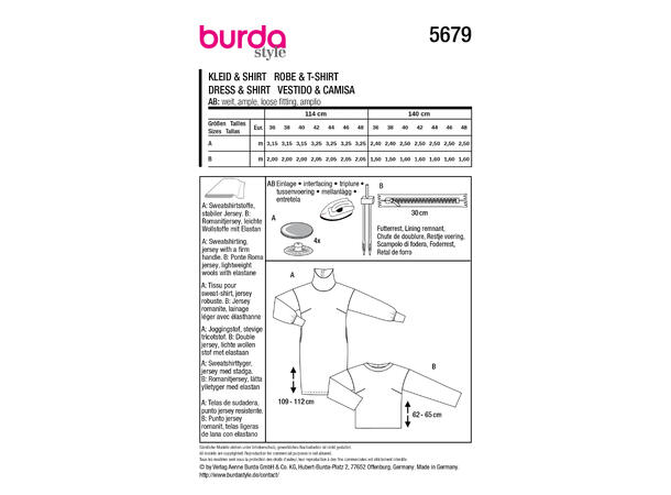 Burda 5719 - Kjole.