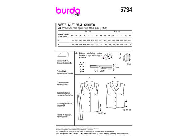 Burda 5734 - Vest.