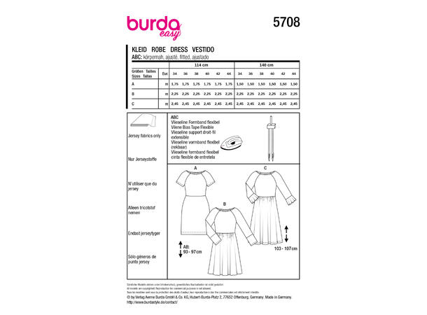 Burda 5736 - Kjole.