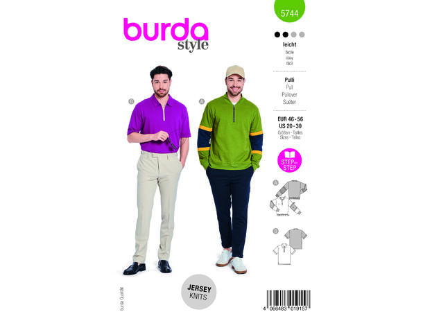 Burda 5744 - Genser til herre