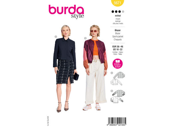 Burda 5749 - Jakke.