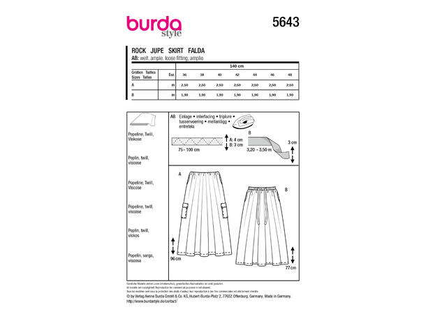 Burda 5766 - Skjørt.