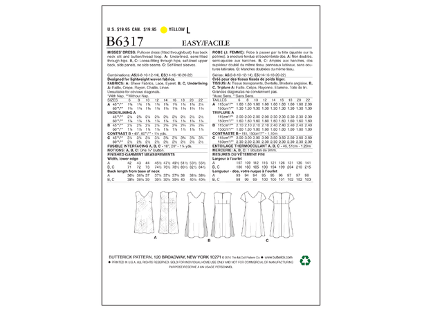 Butterick 6317- kjole til dame