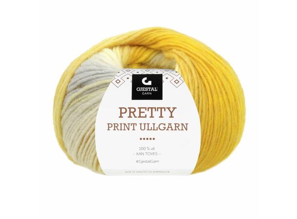 Gjestal, Pretty Print Ullgarn 512 Sitronfarget 