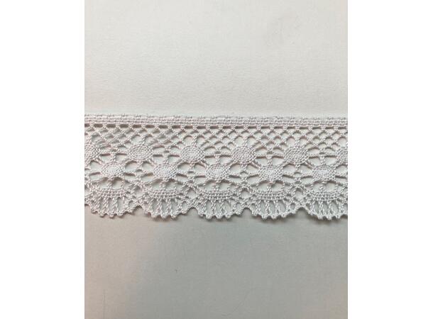 Heklede blonde i bomull 45mm