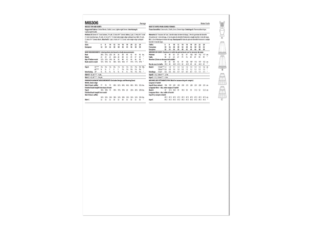 McCall's 8306 - Vintage topp og skjørt.