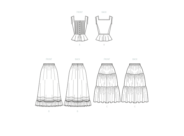 McCall's 8306 - Vintage topp og skjørt.