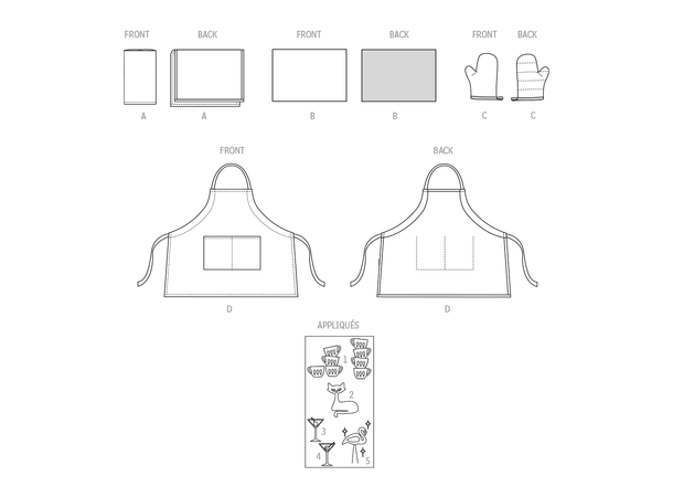 McCall's 8377 - Kjøkkentilbehør med applikasjoner.
