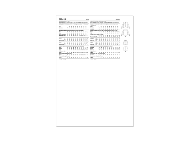 McCall's 8410 - Skjorte og miniskjørt.