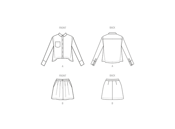 McCall's 8410 - Skjorte og miniskjørt.