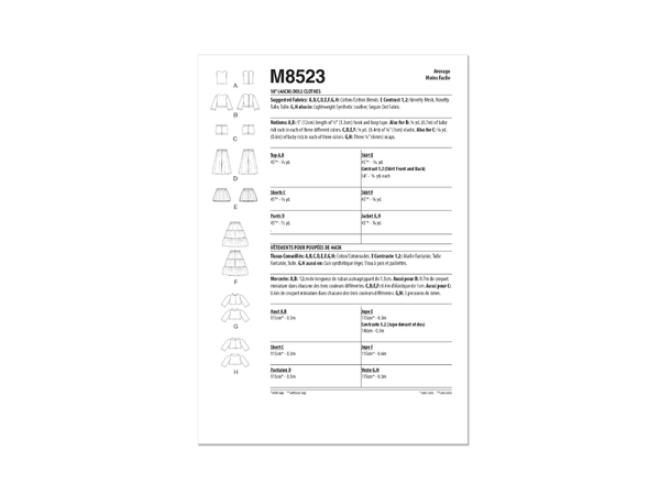 McCall's 8523 - Dukkeklær.