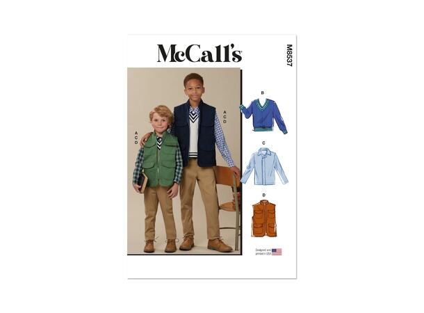 McCall's 8537 - Vest, genser og skjorte til barn.