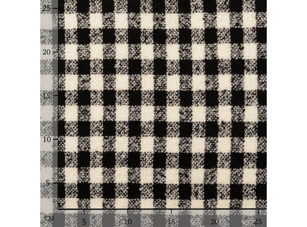 Ull Boucle Ruter, sort og hvit