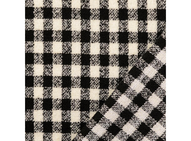 Ull Boucle Ruter, sort og hvit