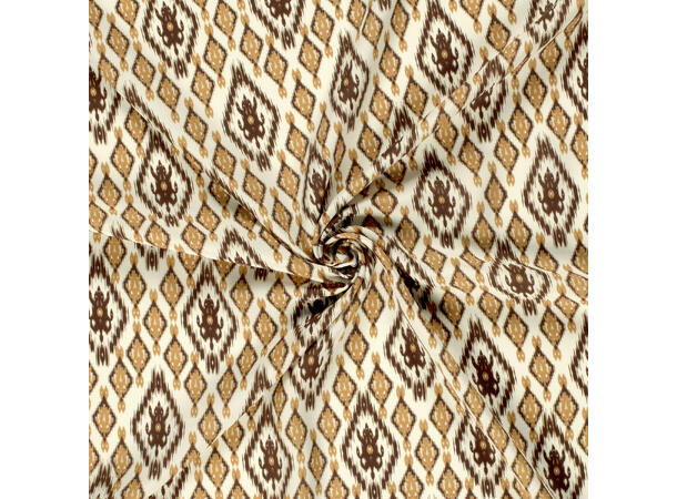 Viskose Poplin Printed Abstract, Taupe grey