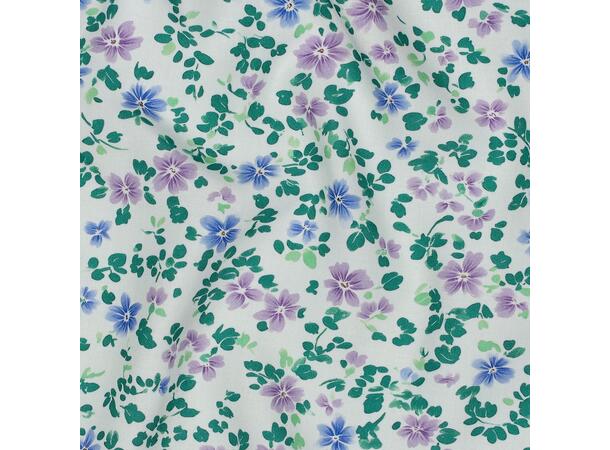 Viskose Radiance Flowers - Hvit 