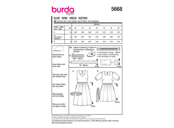 Burda 5719 - Kjole.