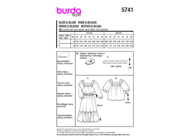 Burda 5741 - Kjole og bluse.