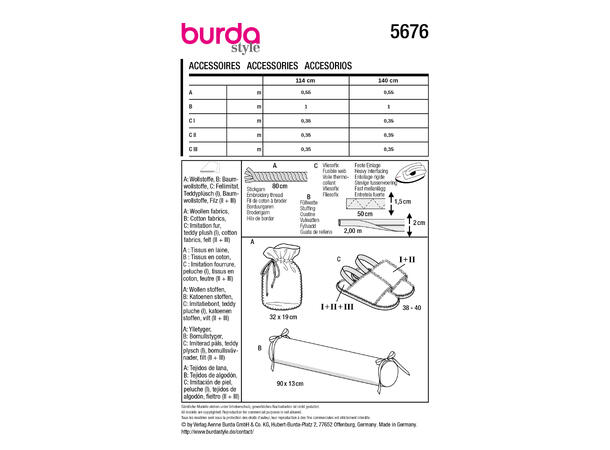 Burda 5759 - Balaclava, votter og muffe.