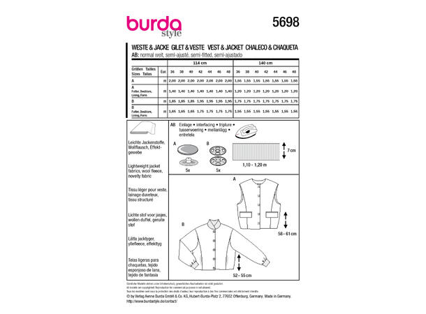 Burda 5869 - Jakke og vest