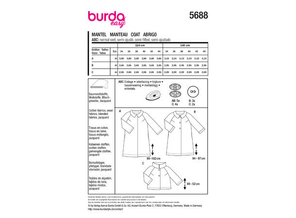 Burda 6088, Jakke og frakk