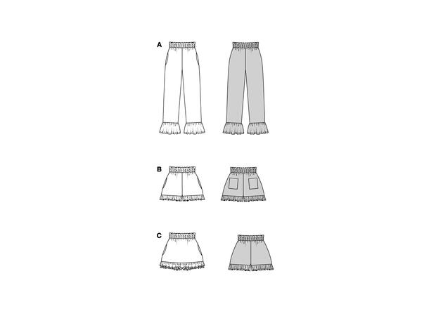 Burda 6138, Bukse og shortd