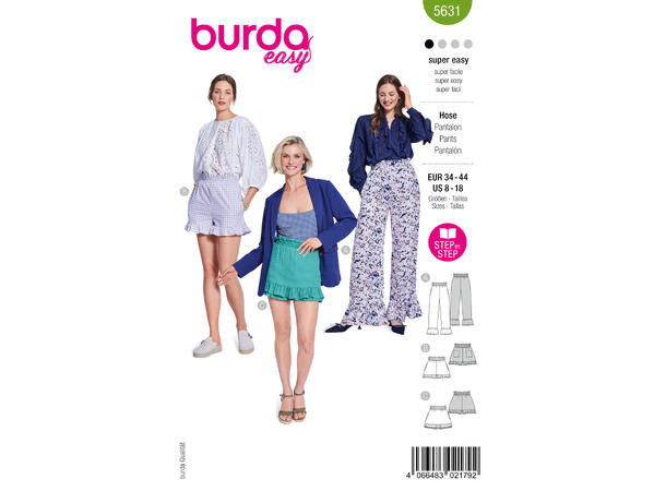Burda 6138, Bukse og shortd
