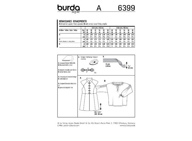 Burda 6887 - Herrekostyme