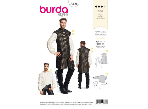 Burda 6887 - Herrekostyme