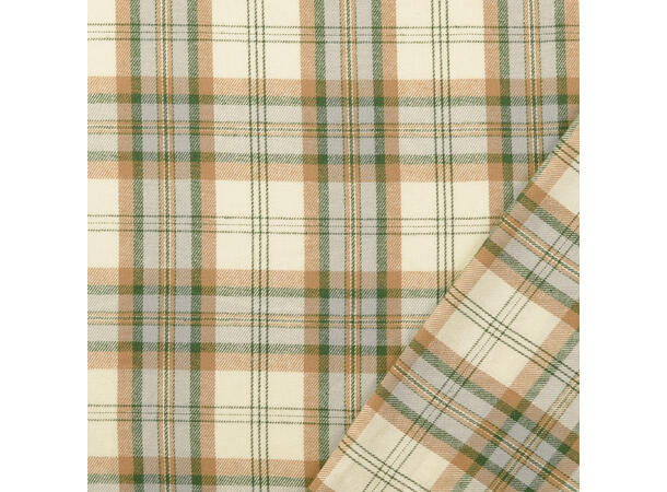 Flanell Ruter, beige og grønn