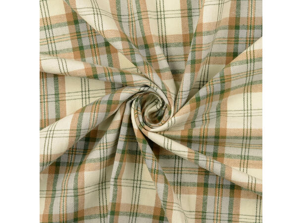 Flanell Ruter, beige og grønn