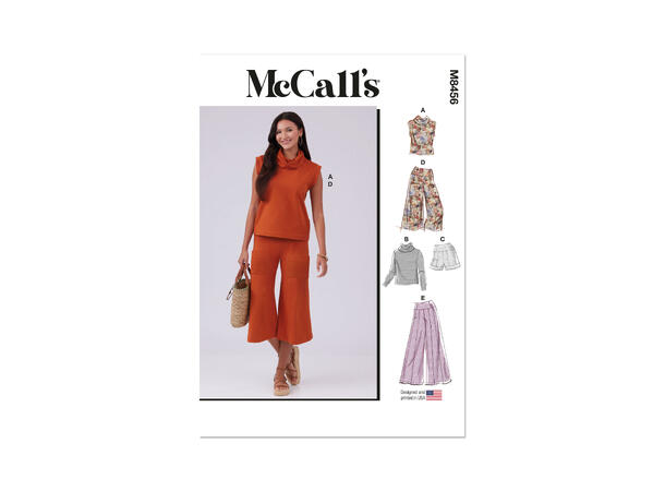 McCall's 8456 - Topp, genser, shorts, culotte og bukse