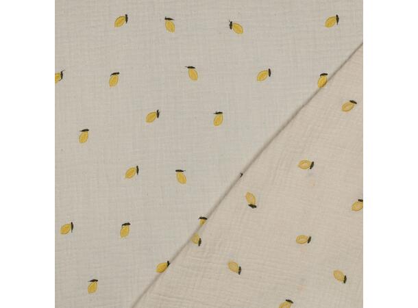 Muslin med broderi Brodert sitron 