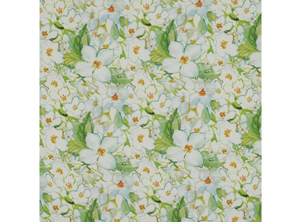 Viskose Blomster grønn