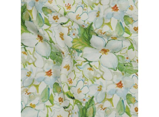 Viskose Blomster grønn