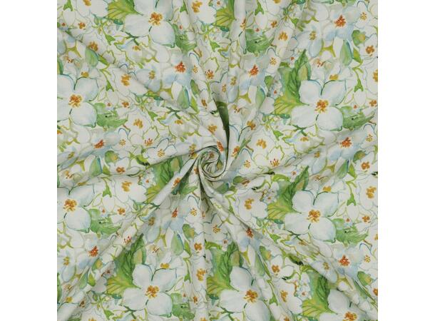 Viskose Blomster grønn