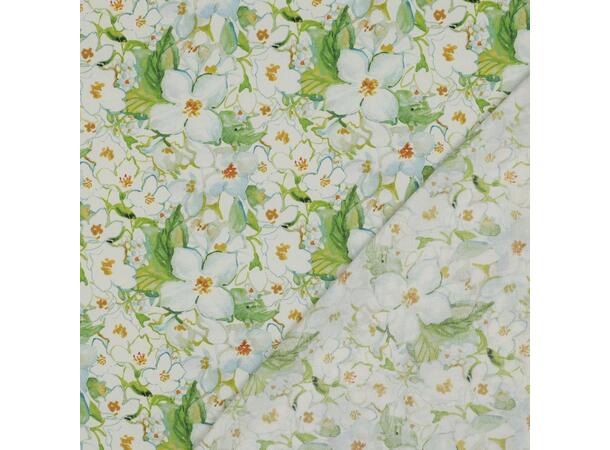 Viskose Blomster grønn