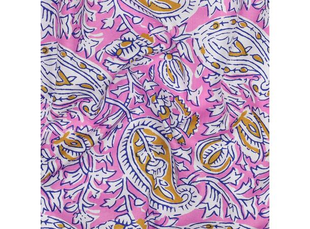Blokktrykk, bomull Rosa, paisley 