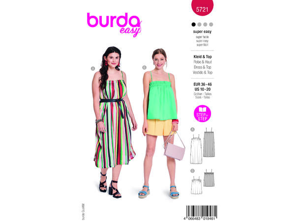 Burda 5721 - Kjole og topp.