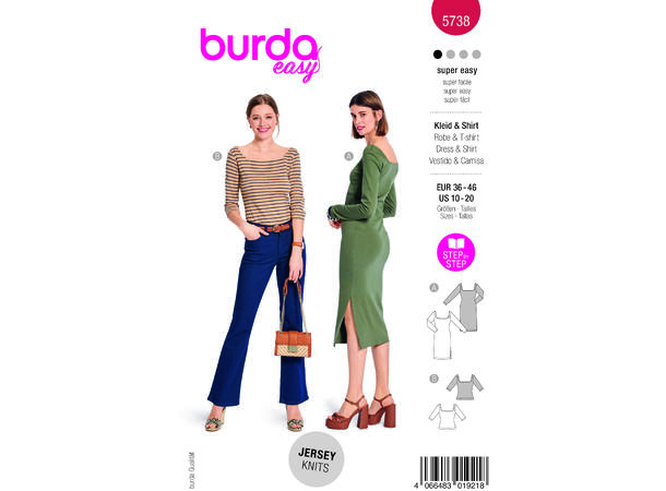 Burda 5738 - Topp og kjole.