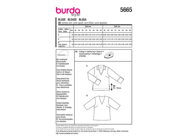 Burda 5745 - Bluse