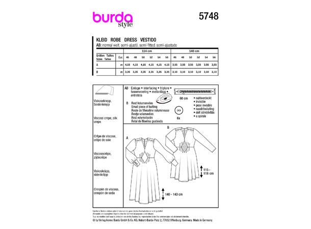 Burda 5748 - Kjole.
