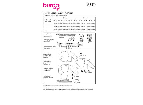 Burda 5770 - Jakke.