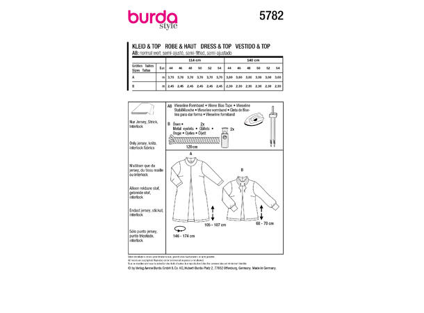 Burda 5782 - Kjole og genser.