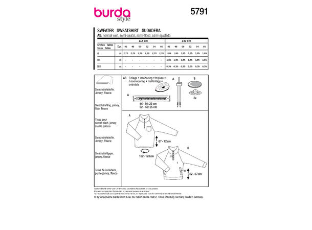 Burda 5791 - Genser til herre.
